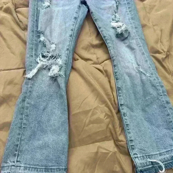 Earnest Sewn Blue Jeans Mud Rise Flare Crop Jane 27 - Picture 3 of 5